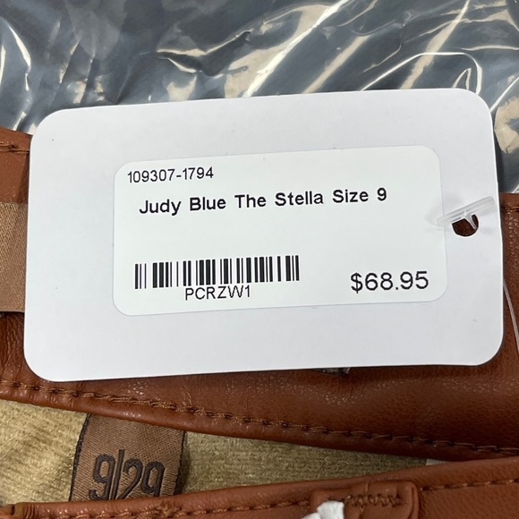 Judy Blue High Waist Tummy Control Camel Faux Leather Wide Leg Crop - 9/29 - NWT - Picture 5 of 6